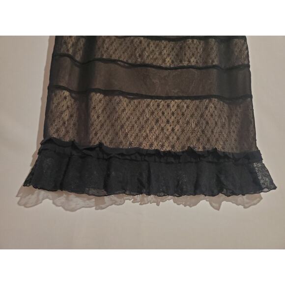 Vtg 90s Y2K Express Sheer Lace Overlay Ruffle Trim Skirt Sz M Whimsygoth Grunge - Picture 2 of 8